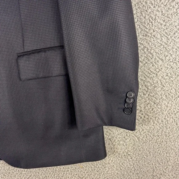 Emilio‎ Yuste Blazer Mens 40R Charcoal Silk Wool Two Button Side Vents Italy